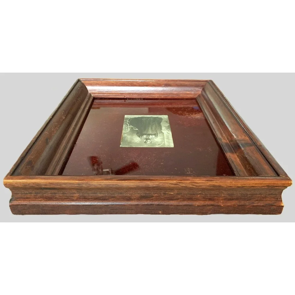 Antique Wood Picture Frame 19th Century Large Lady Photo Mount OD 10